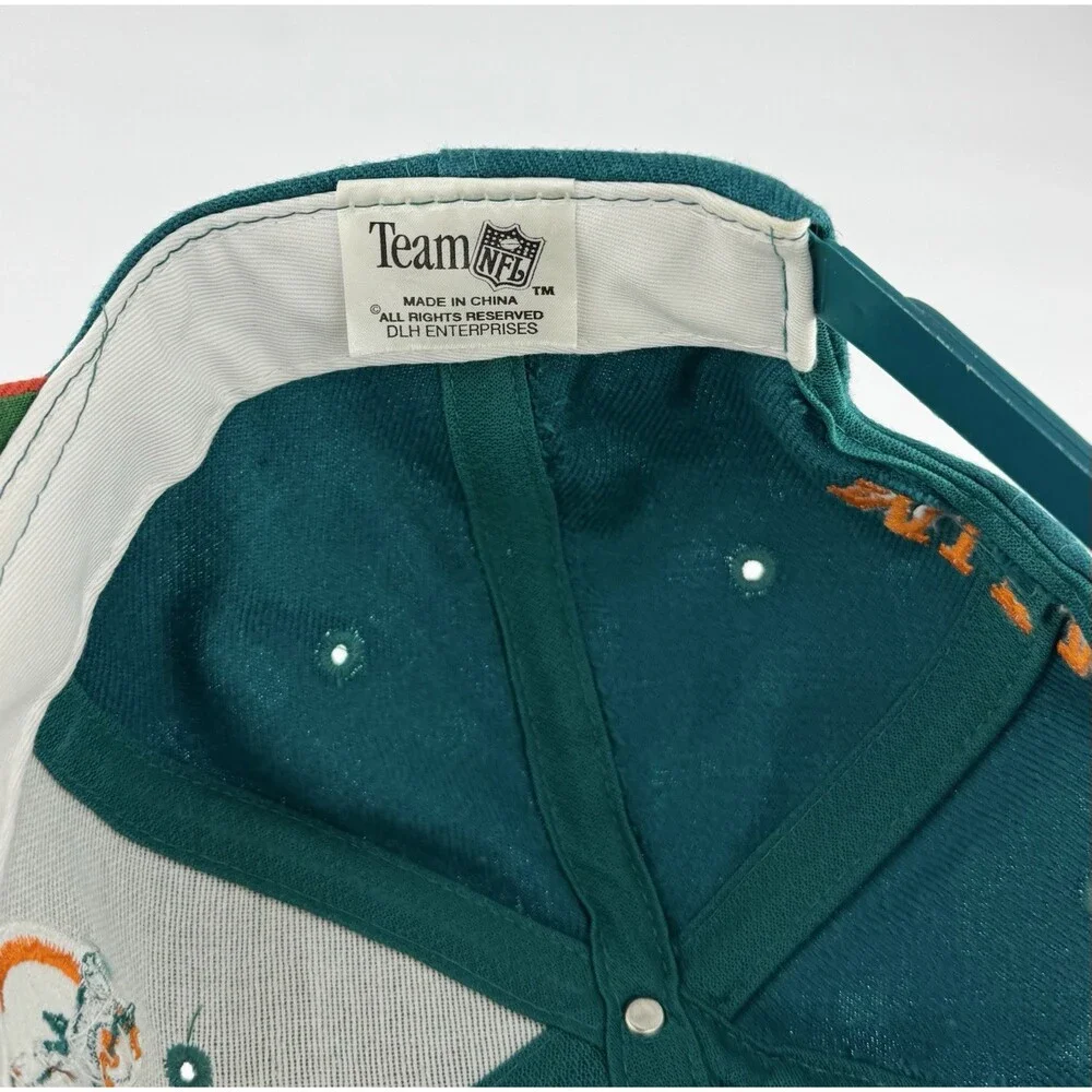 Vintage 90s DAN MARINO Miami Dolphins Snapback Hat Football Teal Team NFL Rare!